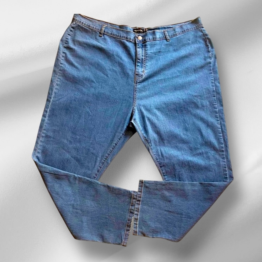PrettyLittleThing Plus Stretch Jeans High Rise Blue Size  20 Plus Denim Casual - Picture 2 of 7